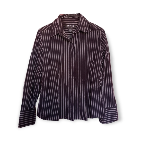Martha B Women Long Sleeve Shirt w Down Buttons size L 🌙 - Picture 1 of 5